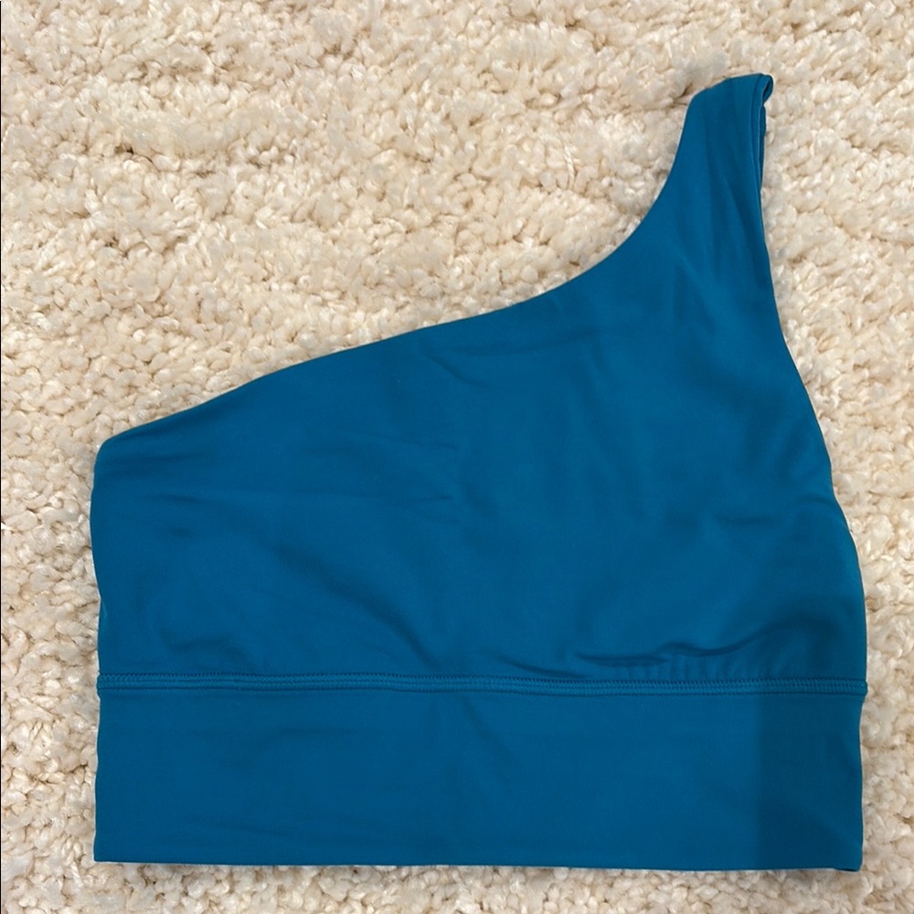 One-Shoulder Blue Crop Top